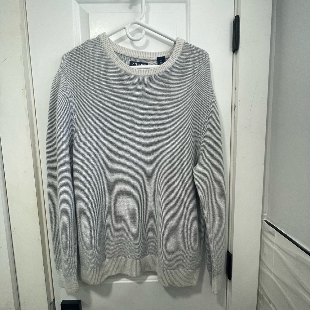 Chaps Gray Crewneck Sweater Soft Knit Pullover size L